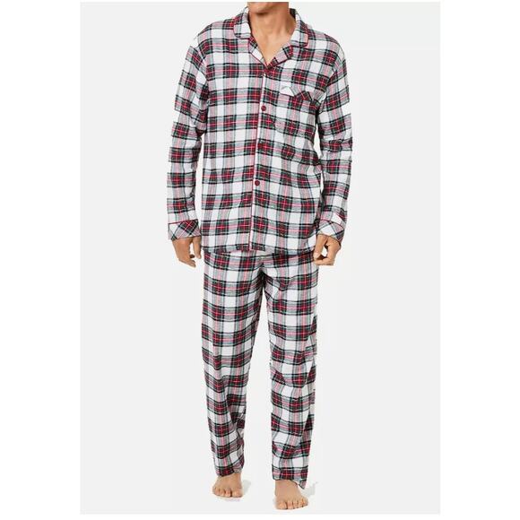 FAMILY PAJAMAS COTTON KNIT CHRISTMAS STEWART PLAID LOUNGE SET MENS SMALL - Picture 1 of 6